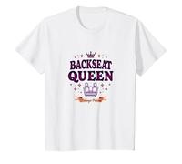 Passenger Princess: Backseat Queen Royal Road Trip T-Shirt, Kids, White, 3 Years