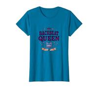 Passenger Princess: Backseat Queen Royal Road Trip T-Shirt, Women, Sapphire Blue, Large