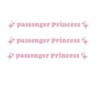 Passenger Princess Car Mirror Decals | 3Pcs Pink Funny Sun Visor Stickers Lovely Automotive Decor for Women & Girls Universal Fit for Most Vehicles