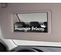 Passenger Princess Car Mirror Decor Sun Visor Mirror Decal Sticker for car Girl (White)