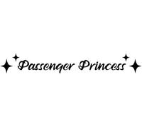 Passenger Princess Sticker, Waterproof Vinyl Decal Car Mirror Sticker, Window, Bumper, Rear View Mirror, Phone, Water Bottle Decor Black Merchandise Decals and Stickers