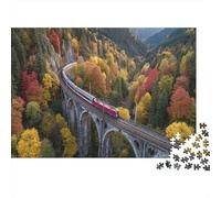 Passenger Train Winds Its Way over The Stone Arch Jigsaw Puzzles Challenge Toy Educational Games Home Decoration for Adults& Teenager Age 14 Years Up 1000pcs (75x50cm)