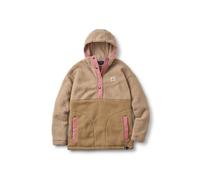 Calla 1/2 Zip Hooded Fleece Jacket in Feather & Biscuit