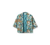 Passenger Women's Mira Organic Cotton Quilted Overshirt (UK, Alpha, XL, Regular, Regular, Vintage Floral Aqua)