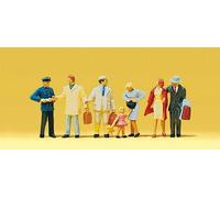 Passengers At The Platform Gate (7) Exclusive HO/OO Figure Set Preiser 10029