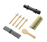 Passfun Sushi kit da 14 pezzi,Onigiri stampi,kit Sushi FAI da te，Kit Sushi composto da bacchette Sushi,Bazooka,tappetino di bambù professionale e Cucchiaio di riso.