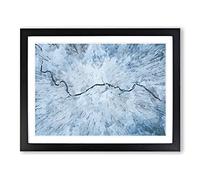 Passing By The Forest In Abstract Modern Art Framed Wall Art Print, Ready to Hang Picture for Living Room Bedroom Home Office Décor, Black A2 (64 x 46 cm)