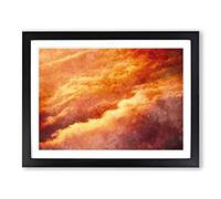Passing Clouds Painting Modern Art Framed Print | A4 Black Framed Wall Art | Ready to Hang | Modern Landscape Picture | Living Room Bedroom Lounge Office