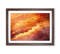 Passing Clouds Painting Modern Art Framed Wall Art Print, Ready to Hang Picture for Living Room Bedroom Home Office Décor, Walnut A3 (46 x 34 cm)