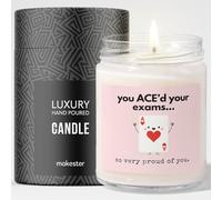 Passing Exams Gift - Luxury Soy Wax Candle - Vanilla, Jasmine, Sugared Almond - Makester