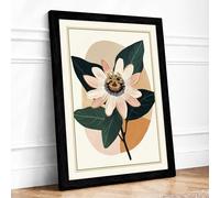 Passion Flower Study Botanical Framed Wall Art Print A1 (84.1×59.4cm) Black, Wall Decor for Living Room, Bedroom, Office & Home, Ready to Hang, Art Gift