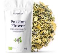 Passion Flower Tea Organic 100g (50 Cups) | Organic Passion Flower Herb Loose Herbal Tea | Loose Leaf Passiflora incarnata REPLANTEA