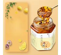 Passion fruit honey lemon tea, lemon juice, delicious jam, fruit sauce tea, fruit juice 360g/can, healthy and nutritious snacks, sour and sweet jam, convenience foods, leisure snacks (2 cans)