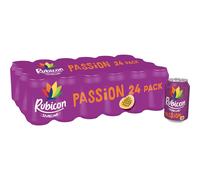 (Passion Fruit) Rubicon 24 Pack Sparkling Guava Flavoured Fizzy Drink with Real Fruit Juice, Handpicked Fruits for a Temptingly Intense Taste