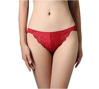 Passion Lingerie Sexy Solid Lace Sexy Panties Hip Lift Beautiful Lingerie Set, red, XXL