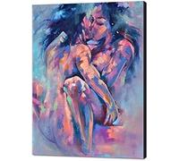 Passion Sexy Painting/Naked Woman And Man Abstract Body Art Oil Painting Canvas Print for Bedroom Home Wall Decorape canvas wall art living room, large canvas wall (A5, 50x75cm)