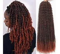 Passion Twist Bohemian Curly Braiding Crochet Hair Extensions | Pre-Twisted Crochet Braid Synthetic Fiber ,Knotless Pre Separated Braiding Hair for Black Women