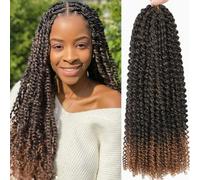 Passion Twist Bohemian Curly Braiding Crochet Hair Extensions | Pre-Twisted Crochet Braid Synthetic Fiber ,Knotless Pre Separated Braiding Hair for Black Women