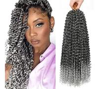 Passion Twist Bohemian Curly Braiding Crochet Hair Extensions | Pre-Twisted Crochet Braid Synthetic Fiber ,Knotless Pre Separated Braiding Hair for Black Women