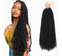 Passion Twist Bohemian Curly Braiding Crochet Hair Extensions | Pre-Twisted Crochet Braid Synthetic Fiber ,Knotless Pre Separated Braiding Hair for Black Women