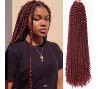 Passion Twist Bohemian Curly Braiding Crochet Hair Extensions | Pre-Twisted Crochet Braid Synthetic Fiber ,Knotless Pre Separated Braiding Hair for Black Women