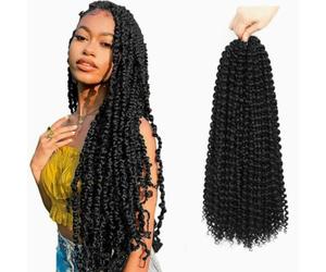 Passion Twist Bohemian Curly Braiding Crochet Hair Extensions | Pre-Twisted Crochet Braid Synthetic Fiber ,Knotless Pre Separated Braiding Hair for Black Women