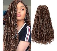 Passion Twist Hair Synthetic Hair Extensions for Women 18 Inch 8 Bundles Pre Twisted Boho Braids Pre Twisted Crochet Hair Extensions 30 Pieces (8" 18")