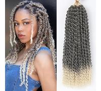 Passion Twist Two Tone 18 Inch 7 Bundles Water Wave Ombre Braiding Hair for Braiding Hair Passion Twist Crochet/Butterfly
