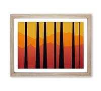 Passionate Abstract Forest Framed Print | A4 Oak Framed Wall Art | Ready to Hang | Abstract Landscape Picture | Living Room Bedroom Lounge Office
