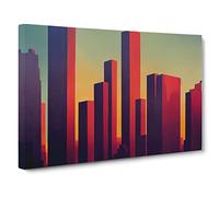 Passionate City Skyline Architecture Canvas Print | Gallery Wrapped 30mm Frame Wall Art | 30x20 inches | Ready to Hang | Contemporary Cityscape Picture | Living Room Bedroom Lounge Office