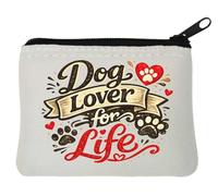 Passionate Dog Lover's Heartfelt Message Neoprene Coin Purse Pouch 10x11cm White