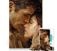 Passionate Embrace︰ Impasto Lovers Portrait 1000 Pieces Jigsaw Puzzles for Adults Clear Logic Toy Relaxing Fun Perfect Cut Elegant Gift (38x52cm)