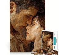 Passionate Embrace︰ Impasto Lovers Portrait Jigsaw for Teenagers 1000 Pieces Memory Boost Relaxing Fun Pattern Assembly (50x75cm)
