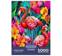 Passionate Flamingo Jigsaw Puzzles.1000 Piece Cartoon Colorful Animals Great Gifts Challenge Toy Educational Game Home Decoration Puzzle for Adults Kids Adults& Kids Age 14 Years Up 38x26cm/1000pcs