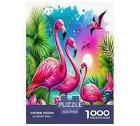 Passionate Flamingo Jigsaw Puzzles Puzzle for Adults Kids.1000 PCS Cartoon Colorful Animals Great Gifts Challenge Toy Educational Game Home Decoration for Adults& Kids Age 14 Years Up 70x50cm/1000pcs