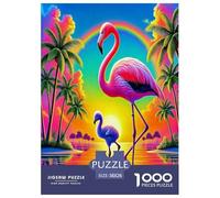 Passionate Flamingo Jigsaw Puzzles Puzzles for Adults Kids.1000 PCS Cartoon Colorful Animals Impossible Challenge Toy Educational Game Home Decoration for Adults& Kids Age 14 Years Up 38x26cm/1000pcs