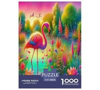 Passionate Flamingo Jigsaw Puzzles Puzzles for Adults Kids.1000 Piece Cartoon Colorful Animals Whimsical Challenge Toy Educational Game Home Decoration for Adults& Kids Age 14 Years Up 38x26cm/1000pcs