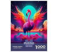 Passionate Flamingo Jigsaw Puzzles Puzzles for Adults Kids. 1000 Pieces Cartoon Colorful Animals Whimsical Challenge Toy Educational Games Home Decoration for Educational Games Gifts 70x50cm/1000pcs