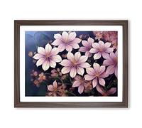 Passionate Flowers Framed Wall Art Print A2 Walnut