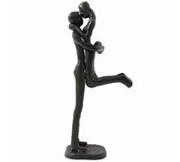 Passionate Kiss Sculpture Art Iron Statue Romantic Metal Ornament Couple Figurine Home and Office Decor (A2 Kiss)
