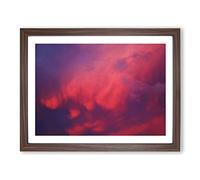 Passionate Sky Modern Art Framed Print | A4 Walnut Framed Wall Art | Ready to Hang | Modern Landscape Picture | Living Room Bedroom Lounge Office