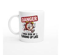 PassionCadeau Always Late Mug Danger High Risk of Turning Up Late | Novelty Latecomer Mug - Unique Gift Idea