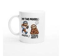 PassionCadeau Athletics Mug My Two Moods: Athletics/Thinking About It | Funny Athlete Mug - Unique Gift Idea