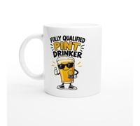 PassionCadeau Beer Mug Fully Qualified Pint Drinker | Novelty Beer Lover Mug - Unique Gift Idea