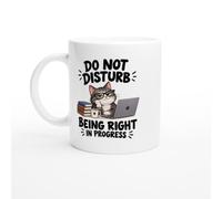 PassionCadeau Cat Mug Do Not Disturb Being Right in Progress | Humorous Cat Lover Mug - Unique Gift Idea