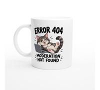 PassionCadeau Cat Mug Error 404 Moderation Not Found | Funny Cat Lover Tea Mug - Unique Gift Idea
