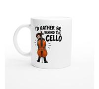 PassionCadeau Cello Mug I'd Rather Be Behind The Cello | Novelty Cellist Mug - Unique Gift Idea