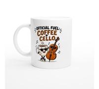 PassionCadeau Cello Mug Official Fuel: Coffee + Cello | Funny Cellist Tea Mug - Unique Gift Idea