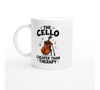 PassionCadeau Cello Mug The Cello Cheaper Than Therapy | Humorous Cellist Mug - Unique Gift Idea