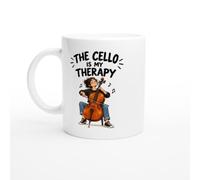 PassionCadeau Cello Mug The Cello is My Therapy | Novelty Cellist Coffee Mug - Unique Gift Idea